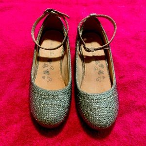 Rhinestone studded anklet shoes with small heel